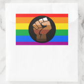 LGBTQ PRIDE (POC Fist Pride) Rechthoekige Sticker (Tas)