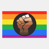 LGBTQ PRIDE (POC Fist Pride) Rechthoekige Sticker (Voorkant)