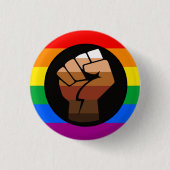 LGBTQ PRIDE (POC Fist Pride) Ronde Button 3,2 Cm (Voorkant)