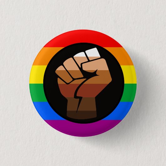 LGBTQ PRIDE (POC Fist Pride) Ronde Button 3,2 Cm (Voorkant)