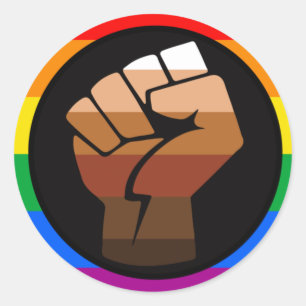 LGBTQ PRIDE (POC Fist Pride) Ronde Sticker