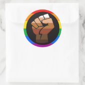 LGBTQ PRIDE (POC Fist Pride) Ronde Sticker (Tas)