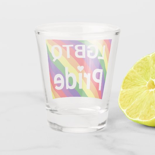 LGBTQ Pride Rainbow 6 Stripe Shot Glas (Achterkant)