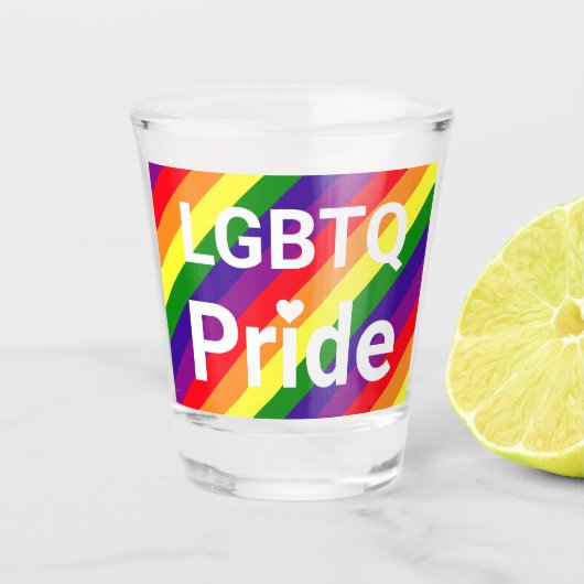 LGBTQ Pride Rainbow 6 Stripe Shot Glas (Voorkant)