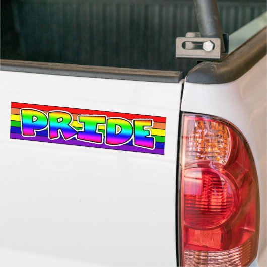 LGBTQ+ Pride Rainbow Car Bumpersticker (Op Truck)