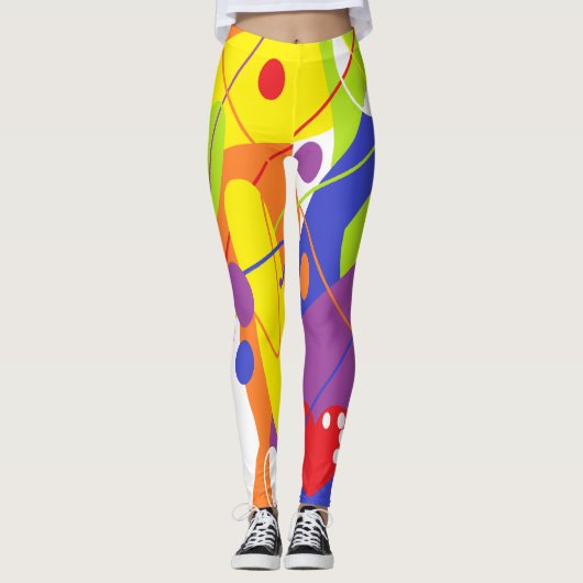 LGBTQ+ / PRIDE / Rainbow Cheerful Abstract Design Leggings (Voorkant)