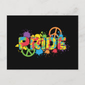 LGBTQ - Pride - Rainbow Colours Paint Splashes Briefkaart (Voorkant)