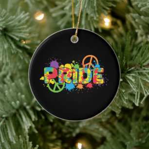 LGBTQ - Pride - Rainbow Colours Paint Splashes Keramisch Ornament