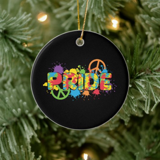 LGBTQ - Pride - Rainbow Colours Paint Splashes Keramisch Ornament (Boom)