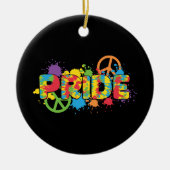 LGBTQ - Pride - Rainbow Colours Paint Splashes Keramisch Ornament (Voorkant)