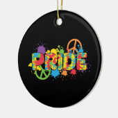 LGBTQ - Pride - Rainbow Colours Paint Splashes Keramisch Ornament (Links)