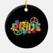 LGBTQ - Pride - Rainbow Colours Paint Splashes Keramisch Ornament (Achterkant)