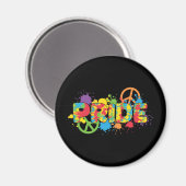 LGBTQ - Pride - Rainbow Colours Paint Splashes Magneet (Voorkant / Achterkant)