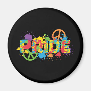 LGBTQ - Pride - Rainbow Colours Paint Splashes Magneet