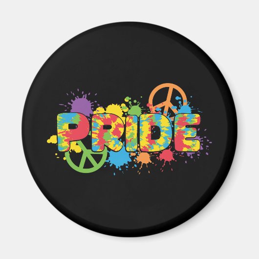 LGBTQ - Pride - Rainbow Colours Paint Splashes Magneet (Voorkant)