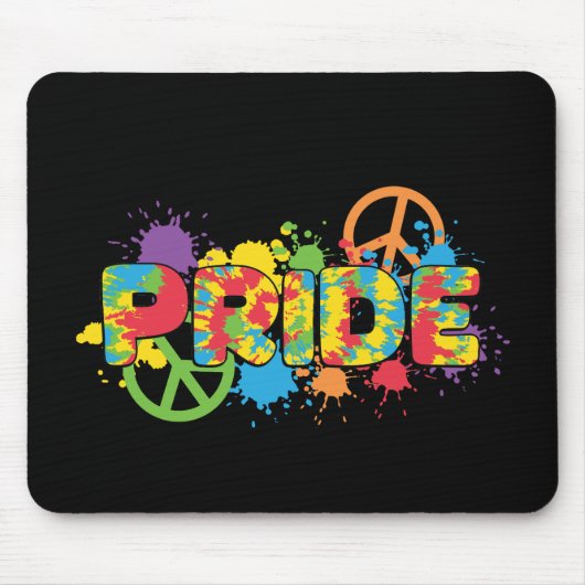 LGBTQ - Pride - Rainbow Colours Paint Splashes Muismat (Voorkant)
