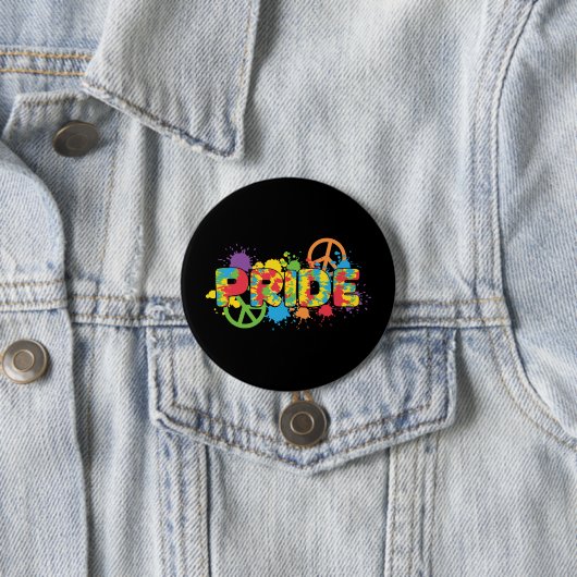 LGBTQ - Pride - Rainbow Colours Paint Splashes Ronde Button 7,6 Cm (In situ)
