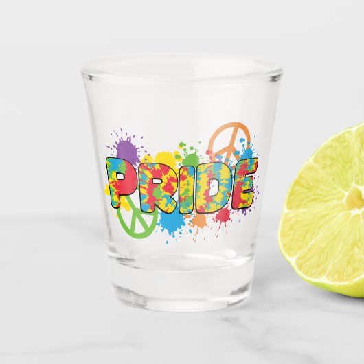 LGBTQ - Pride - Rainbow Colours Paint Splashes Shot Glas (Voorkant)