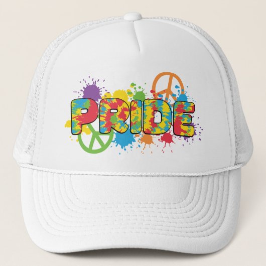 LGBTQ - Pride - Rainbow Colours Paint Splashes Trucker Pet (Voorkant)