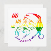 LGBTQ Pride Rainbow Cute Kerstkerstkerstkerstman Feestdagenkaart (Voorkant / Achterkant)