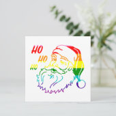 LGBTQ Pride Rainbow Cute Kerstkerstkerstkerstman Feestdagenkaart (Staand voorkant)