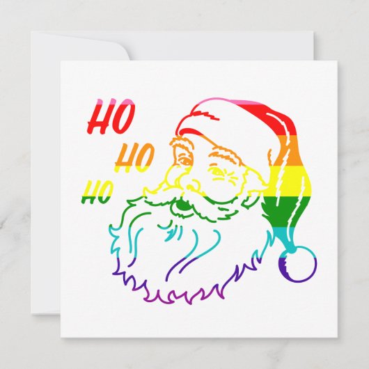 LGBTQ Pride Rainbow Cute Kerstkerstkerstkerstman Feestdagenkaart (Voorkant)