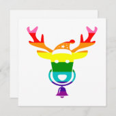 LGBTQ Pride Rainbow Flag Cute Kerstrender Feestdagenkaart (Voorkant / Achterkant)