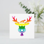 LGBTQ Pride Rainbow Flag Cute Kerstrender Feestdagenkaart (Staand voorkant)