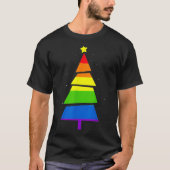 LGBTQ Pride Rainbow Flag Gay Kerstboom XMas G T-shirt (Voorkant)