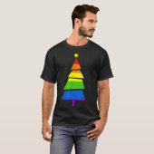 LGBTQ Pride Rainbow Flag Gay Kerstboom XMas G T-shirt (Voorkant volledig)