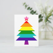 LGBTQ Pride Rainbow Flag kerstboom Feestdagenkaart (Staand voorkant)