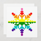 LGBTQ Pride Rainbow Flag Kerstmis Snowflake Feestdagenkaart (Voorkant / Achterkant)