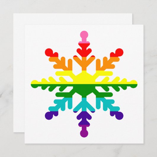 LGBTQ Pride Rainbow Flag Kerstmis Snowflake Feestdagenkaart (Voorkant / Achterkant)