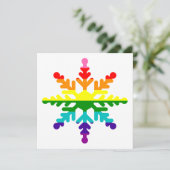 LGBTQ Pride Rainbow Flag Kerstmis Snowflake Feestdagenkaart (Staand voorkant)