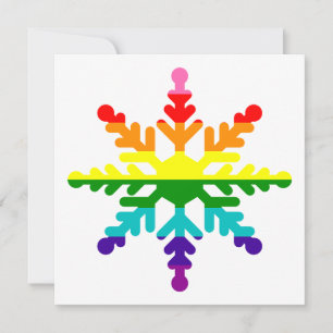 LGBTQ Pride Rainbow Flag Kerstmis Snowflake Feestdagenkaart