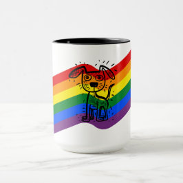 LGBTQ+ Pride Rainbow Flag met Schattigee Mok
