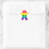 LGBTQ Pride Rainbow Gingerbrood kerstkoekje Ronde Sticker (Tas)