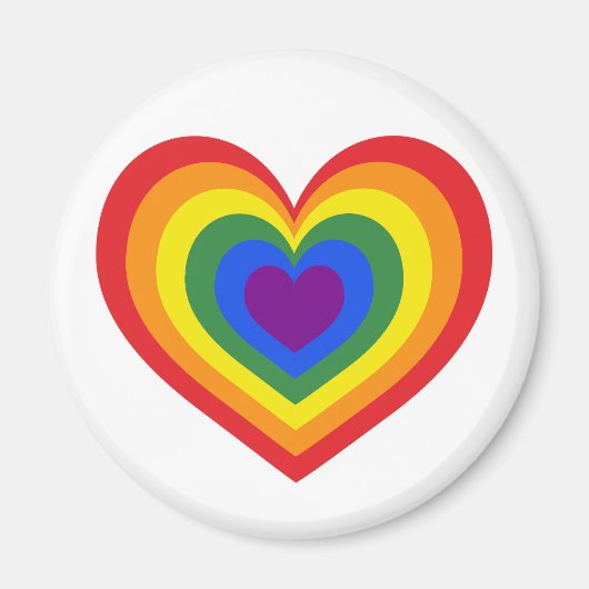 LGBTQ Pride Rainbow Heart Magneet (Voorkant)