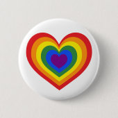 LGBTQ Pride Rainbow Heart Ronde Button 5,7 Cm (Voorkant)