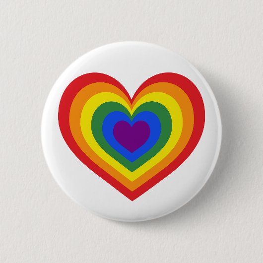 LGBTQ Pride Rainbow Heart Ronde Button 5,7 Cm (Voorkant)