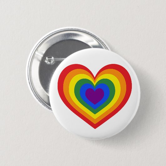 LGBTQ Pride Rainbow Heart Ronde Button 5,7 Cm (Voorkant /achterkant)