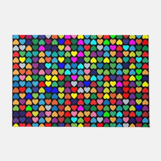 LGBTQ PRIDE RAINBOW HEARTS DOORMAT DEURMAT (Voorkant)