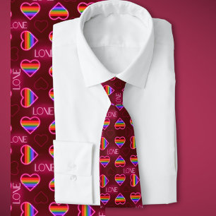 LGBTQ+ Pride Rainbow Hearts Stropdas