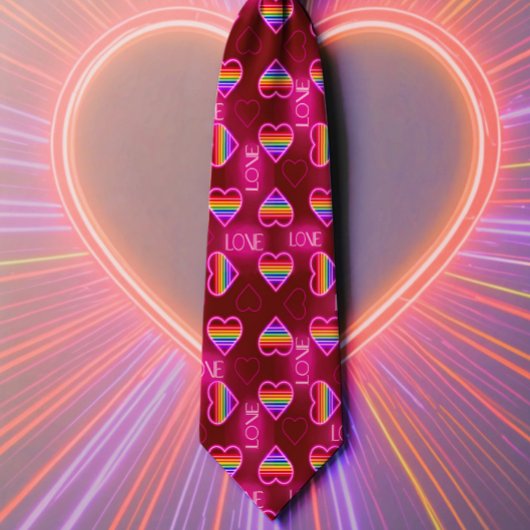 LGBTQ+ Pride Rainbow Hearts Stropdas