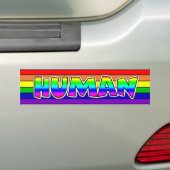 LGBTQ+ Pride Rainbow Human Bumpersticker (Op auto)