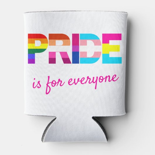 LGBTQ Pride Rainbow Kleuren Typografie Blikjeskoeler (Voorkant)