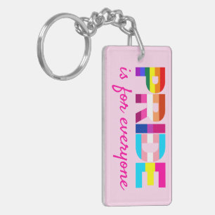 LGBTQ Pride Rainbow Kleuren Typografie Sleutelhanger