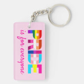 LGBTQ Pride Rainbow Kleuren Typografie Sleutelhanger (achterkant)