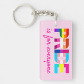 LGBTQ Pride Rainbow Kleuren Typografie Sleutelhanger (Voorkant)