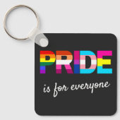 LGBTQ Pride Rainbow Kleuren Typografie Sleutelhanger (Voorkant)